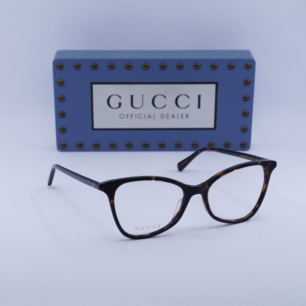 Gucci GG1360O 002 Cat Eye Eyeglasses - Dark Havana 53mm